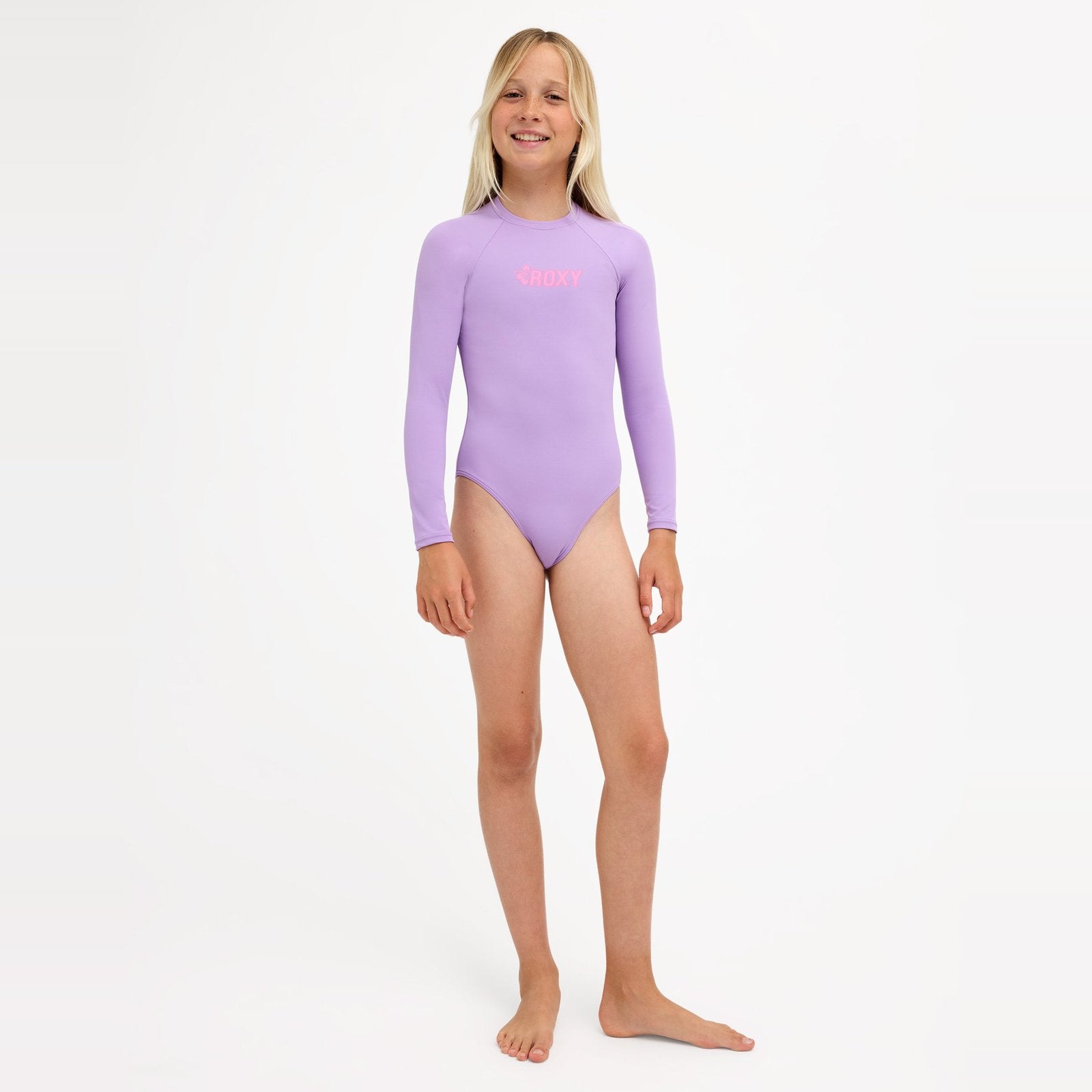 Girls Shore Swell Long Sleeve One Piece Swimsuit Viola - Image 5