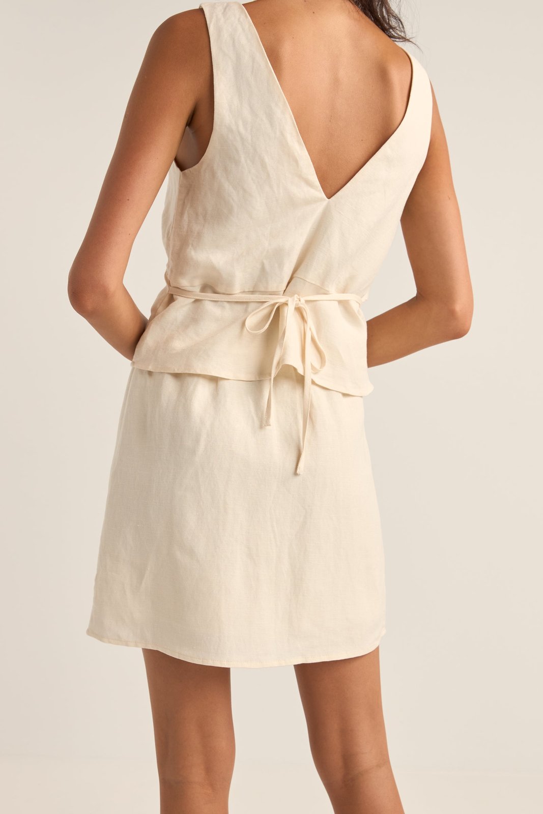 Lenny Drawcord Skirt Cream - Image 3