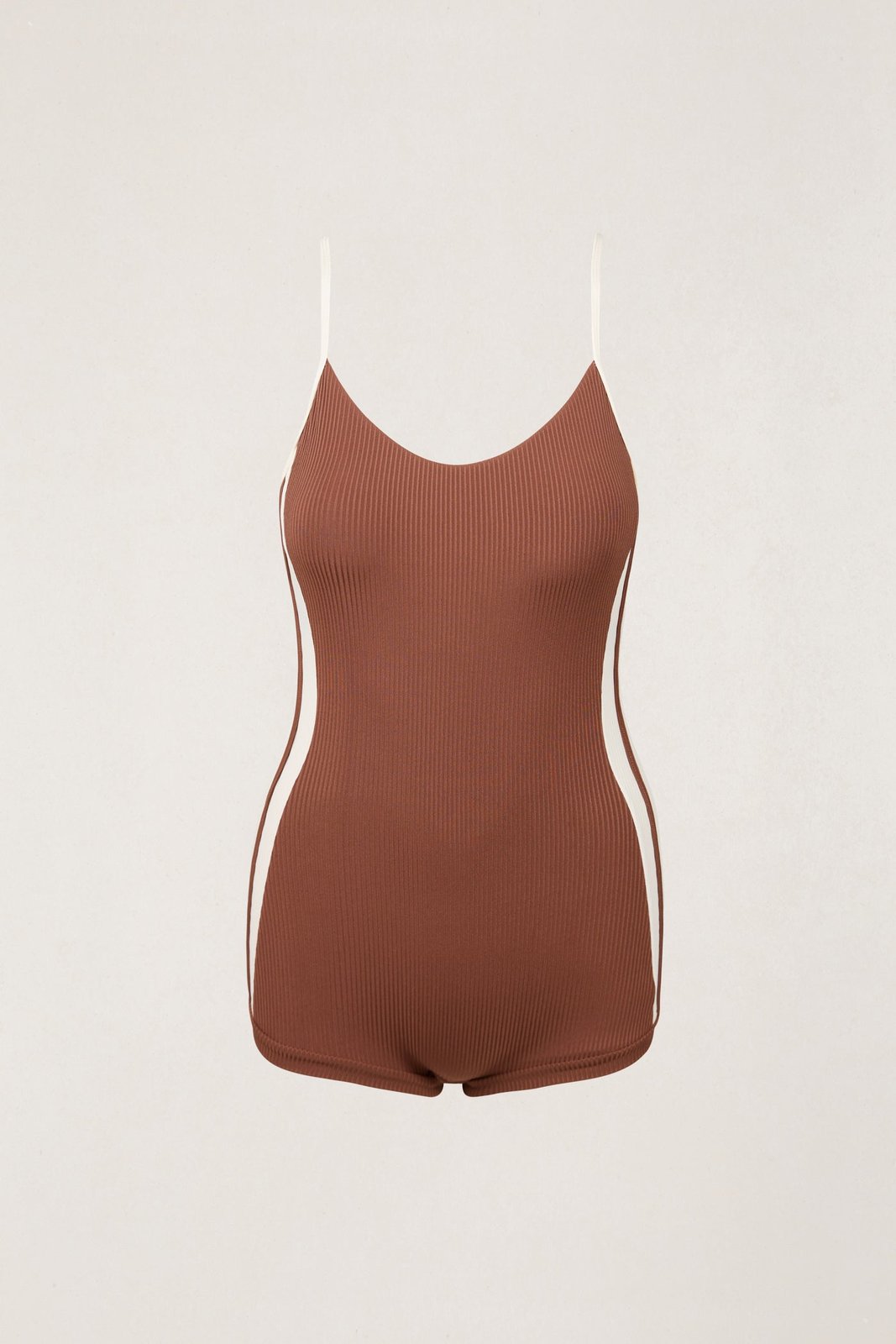 Lily Rib Cross Back Surf Short One Piece Chocolate - Image 1