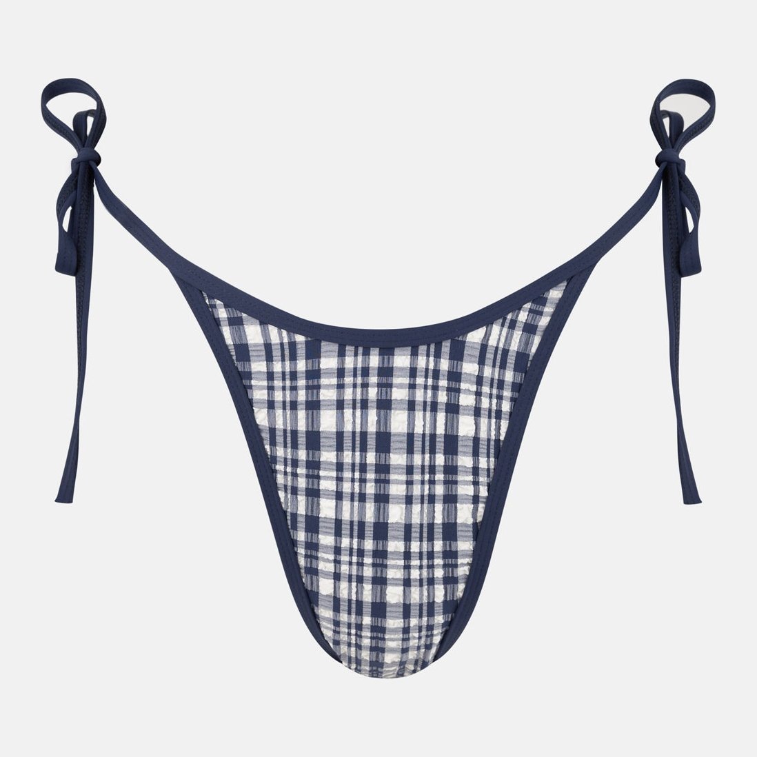 London Check Tie Side Hi Cut Pant Navy - Image 1