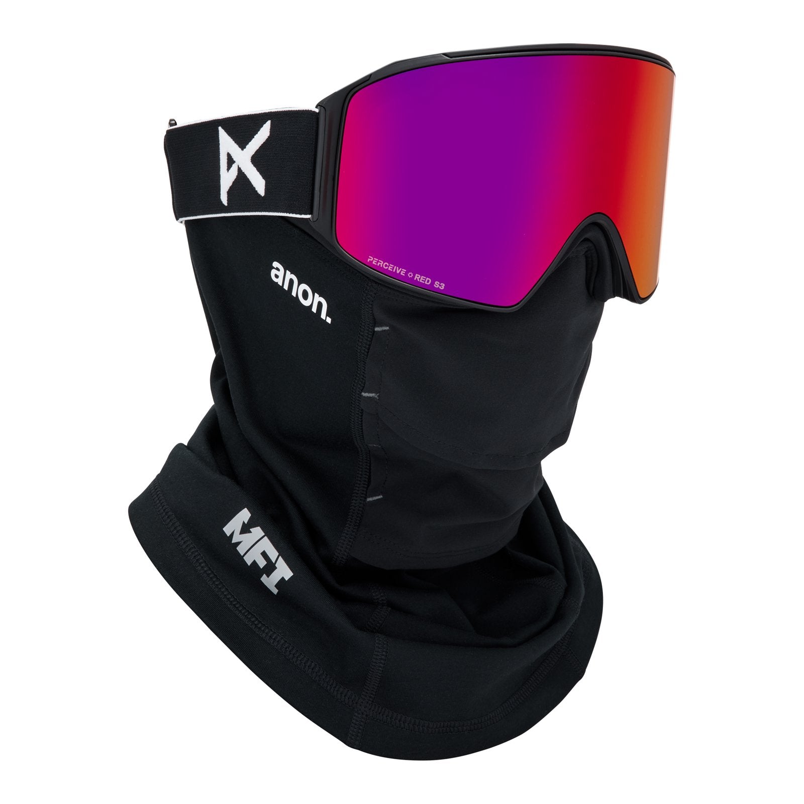 M4 Goggles (Cylindrical) + Bonus Lens + Mfi Face Mask Black - Perceive Sunny Red Lens (14% / S3) w/ Perceive Cloudy Burst Lens (59% / S1) - Image 5