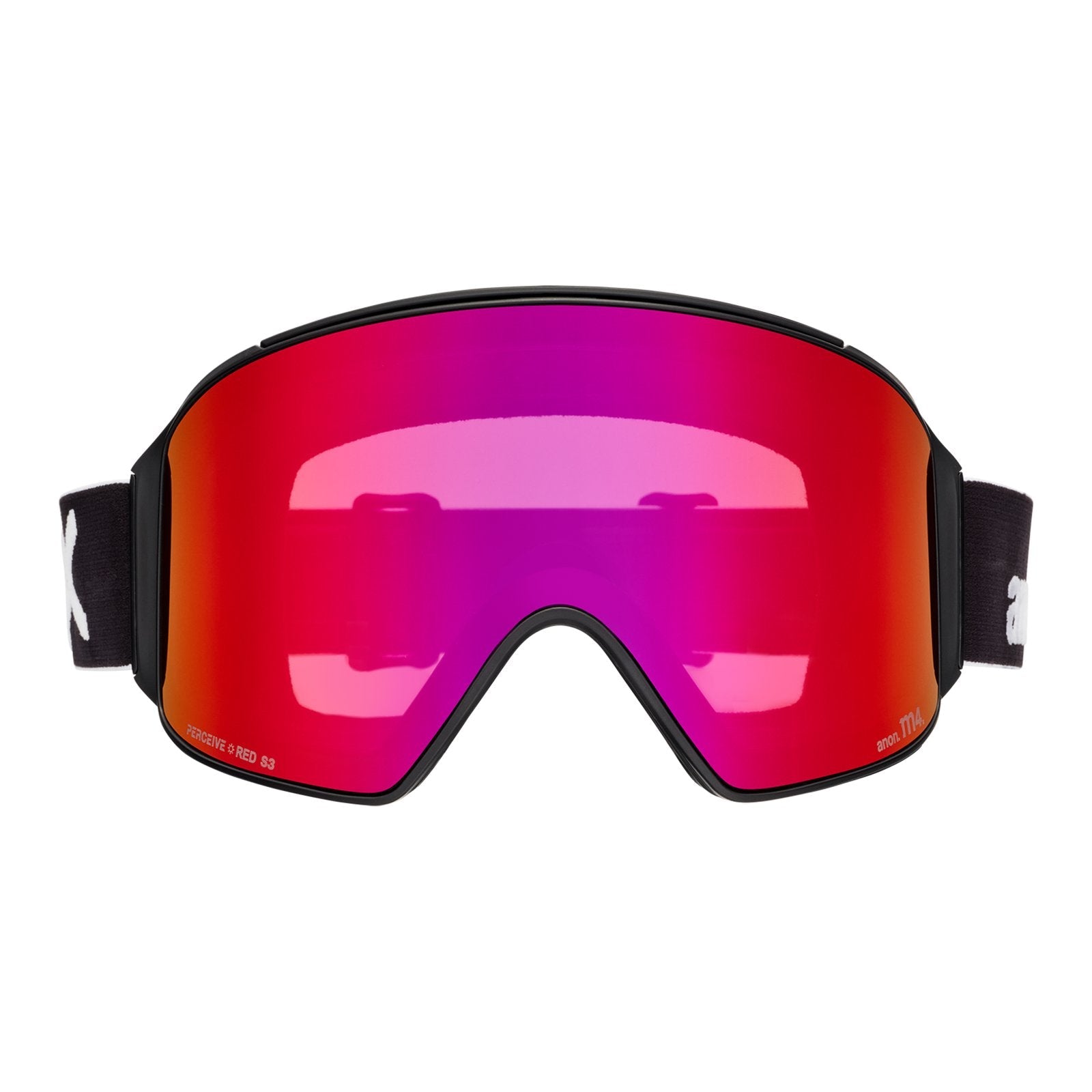 M4 Low Bridge Fit Goggles (Cylindrical) + Bonus Lens + Mfi Face Mask Black - Perceive Sunny Red Lens (14% / S3) w/ Perceive Cloudy Burst Lens (59% / S1) - Image 2