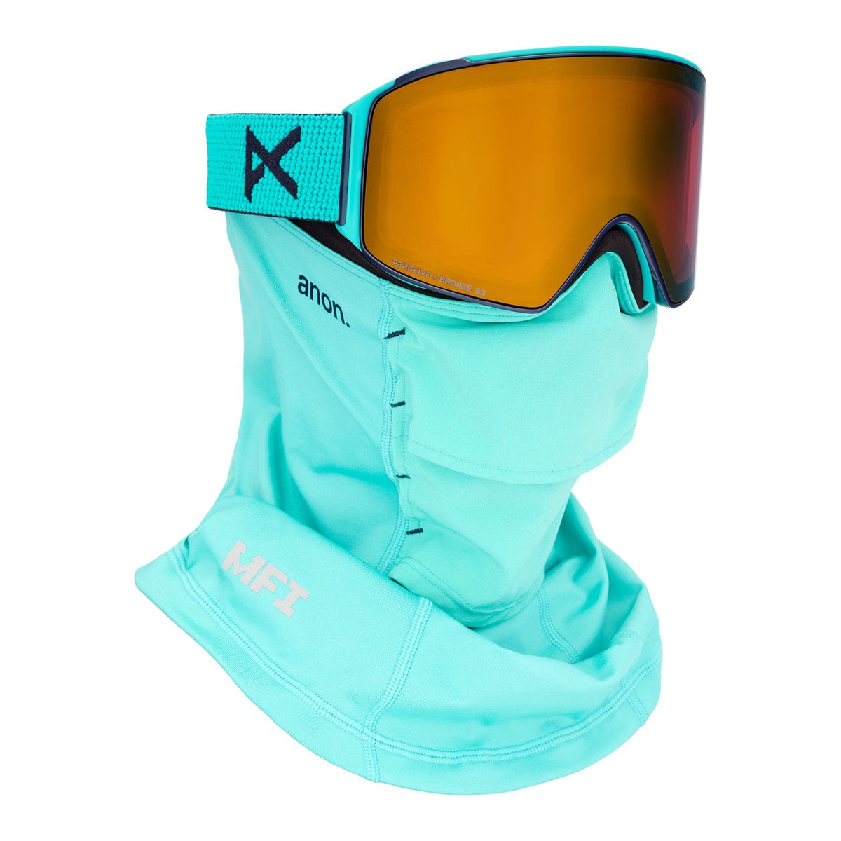 M4 Low Bridge Fit Goggles (Cylindrical) + Bonus Lens + Mfi Face Mask Marine - Perceive Sunny Bronze Lens (17% / S3) w/ Perceive Cloudy Burst Lens (59% / S1) - Image 5