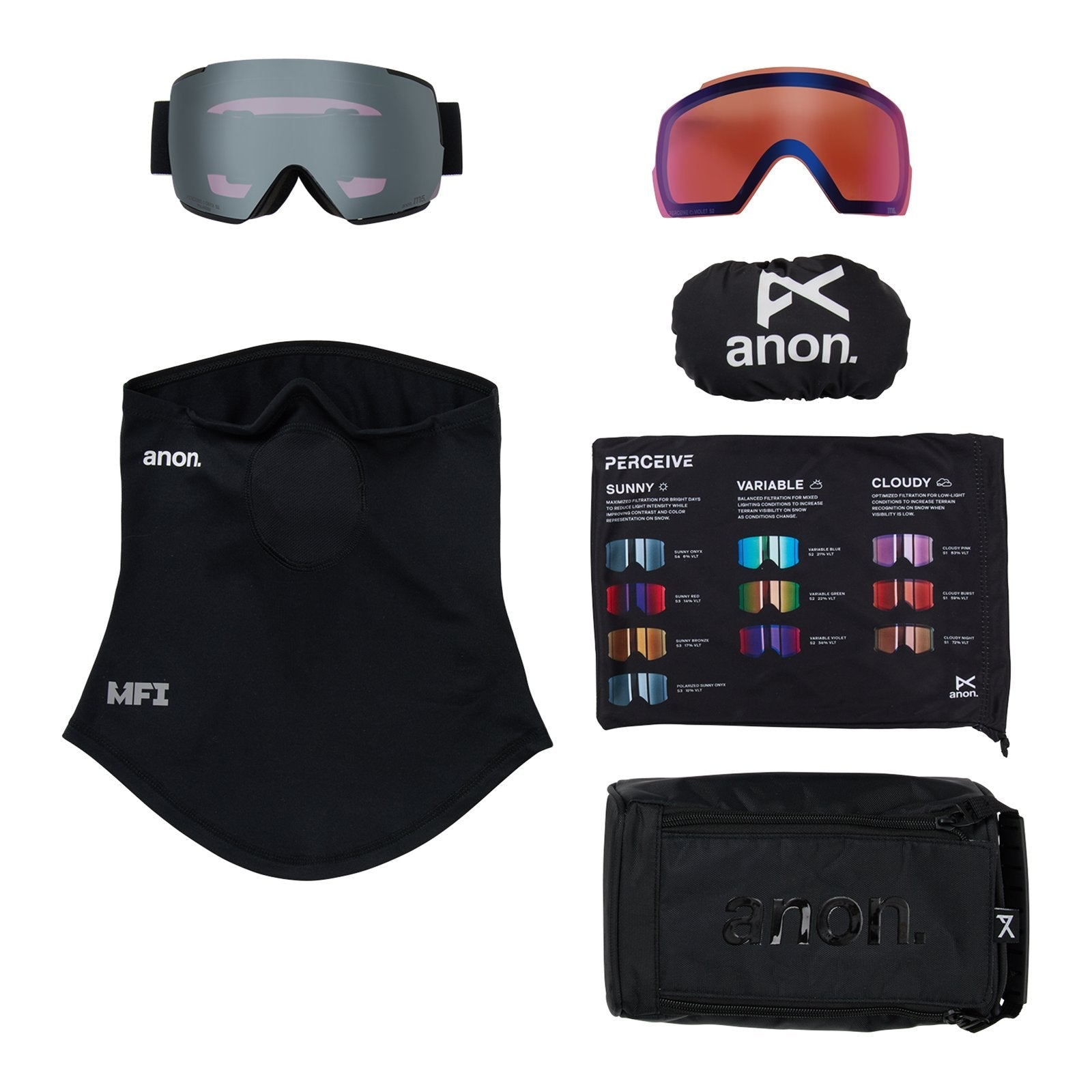 M5 Goggles + Polarised Perceive Lens Black - Perceive Sunny Polarised Onyx Lens (10% / S3) w/ Perceive Variable Violet Lens (34% / S2) - Image 6