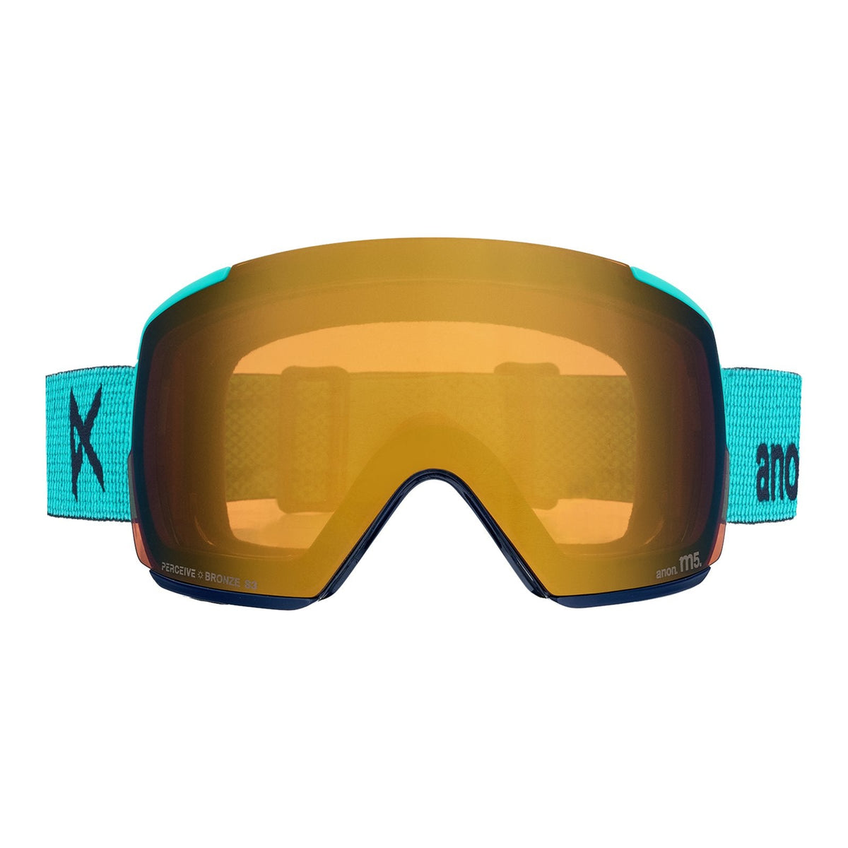 M5 Low Bridge Fit Goggles + Bonus Lens + Mfi Face Mask Marine - Perceive Sunny Bronze Lens (17% / S3) w/ Perceive Cloudy Burst Lens (59% / S1) - Image 2