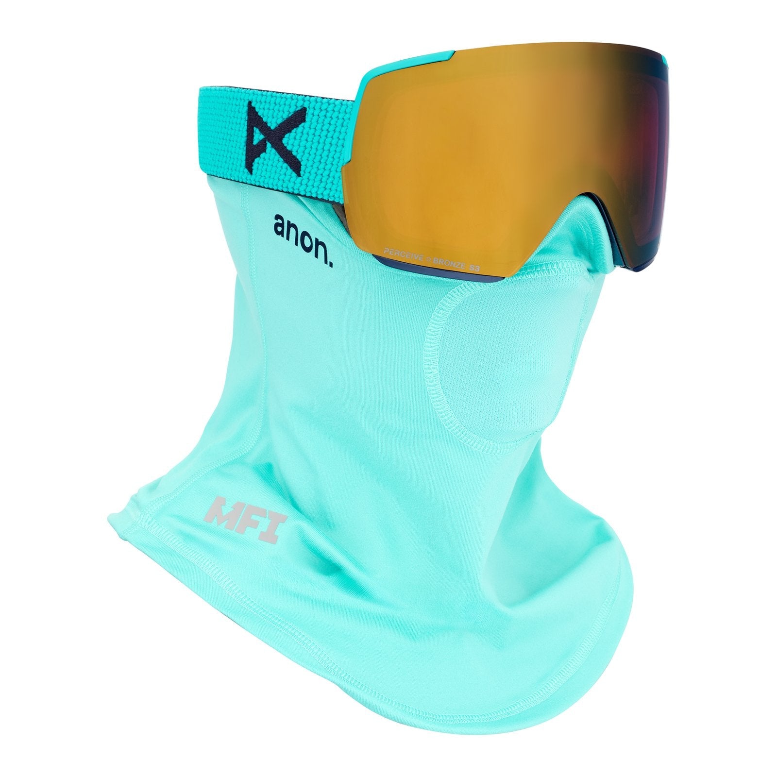 M5 Low Bridge Fit Goggles + Bonus Lens + Mfi Face Mask Marine - Perceive Sunny Bronze Lens (17% / S3) w/ Perceive Cloudy Burst Lens (59% / S1) - Image 5