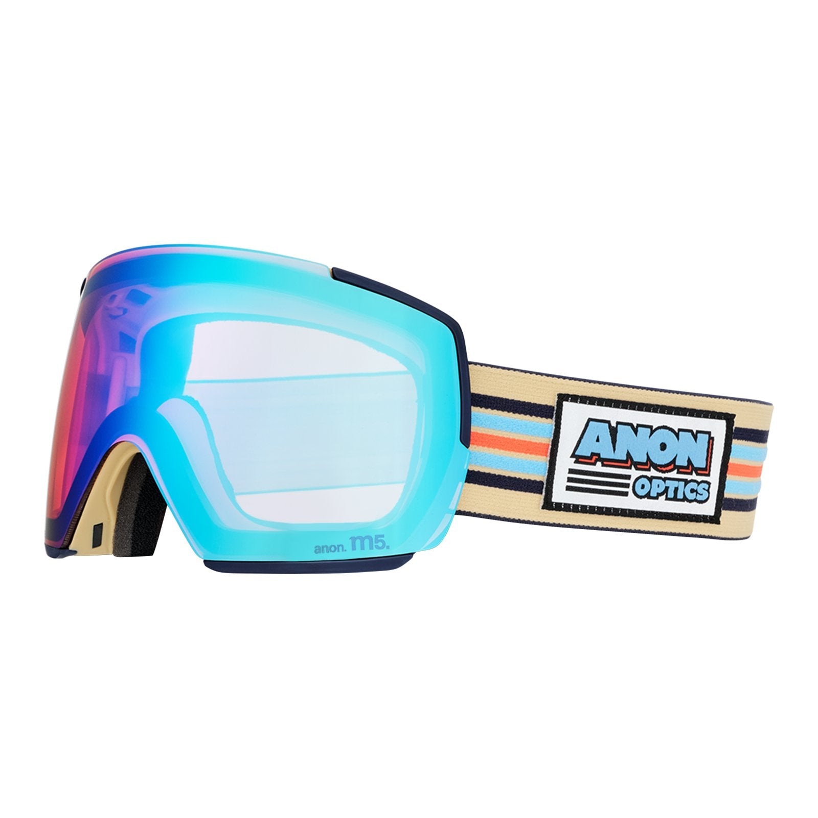M5 Low Bridge Fit Goggles + Bonus Lens + Mfi Face Mask Vintage - Perceive Variable Blue Lens (21% / S2) w/ Perceive Cloudy Pink Lens (53% / S1) - Image 1