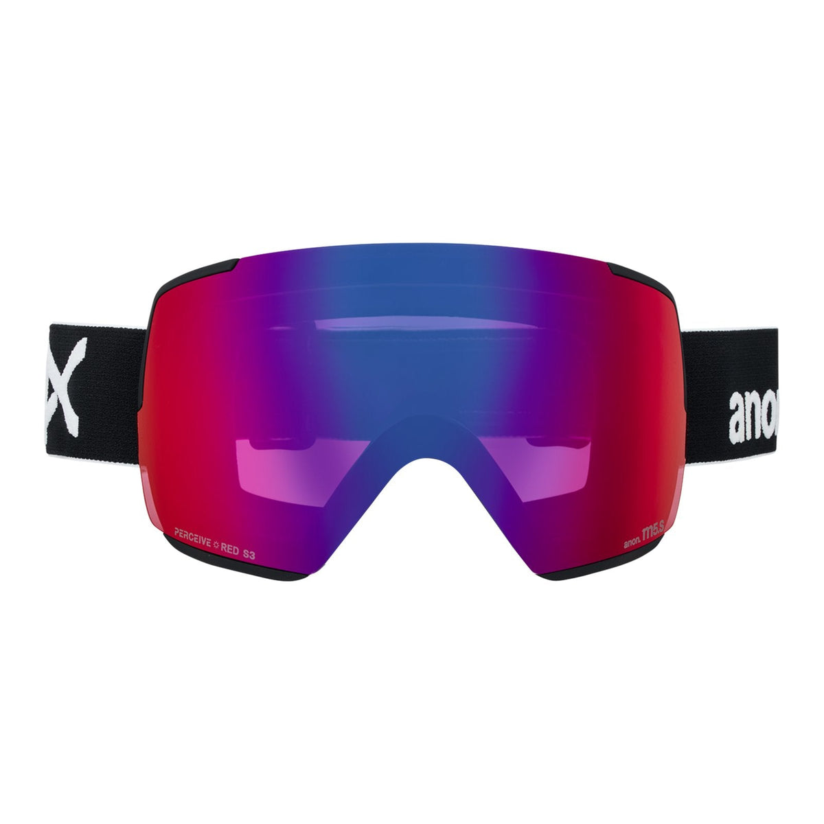 M5S Low Bridge Fit Goggles + Bonus Lens + Mfi Face Mask Black - Perceive Sunny Red Lens (14% / S3) w/ Perceive Cloudy Burst Lens (59% / S1) - Image 2