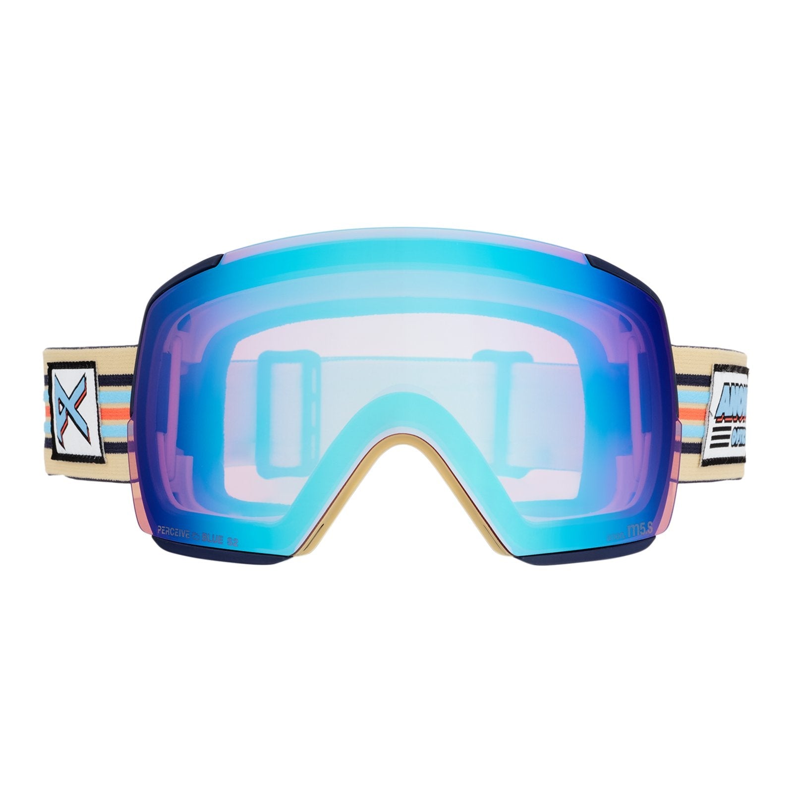M5S Low Bridge Fit Goggles + Bonus Lens + Mfi Face Mask Vintage - Perceive Variable Blue Lens (21% / S2) w/ Perceive Cloudy Pink Lens (53% / S1) - Image 2