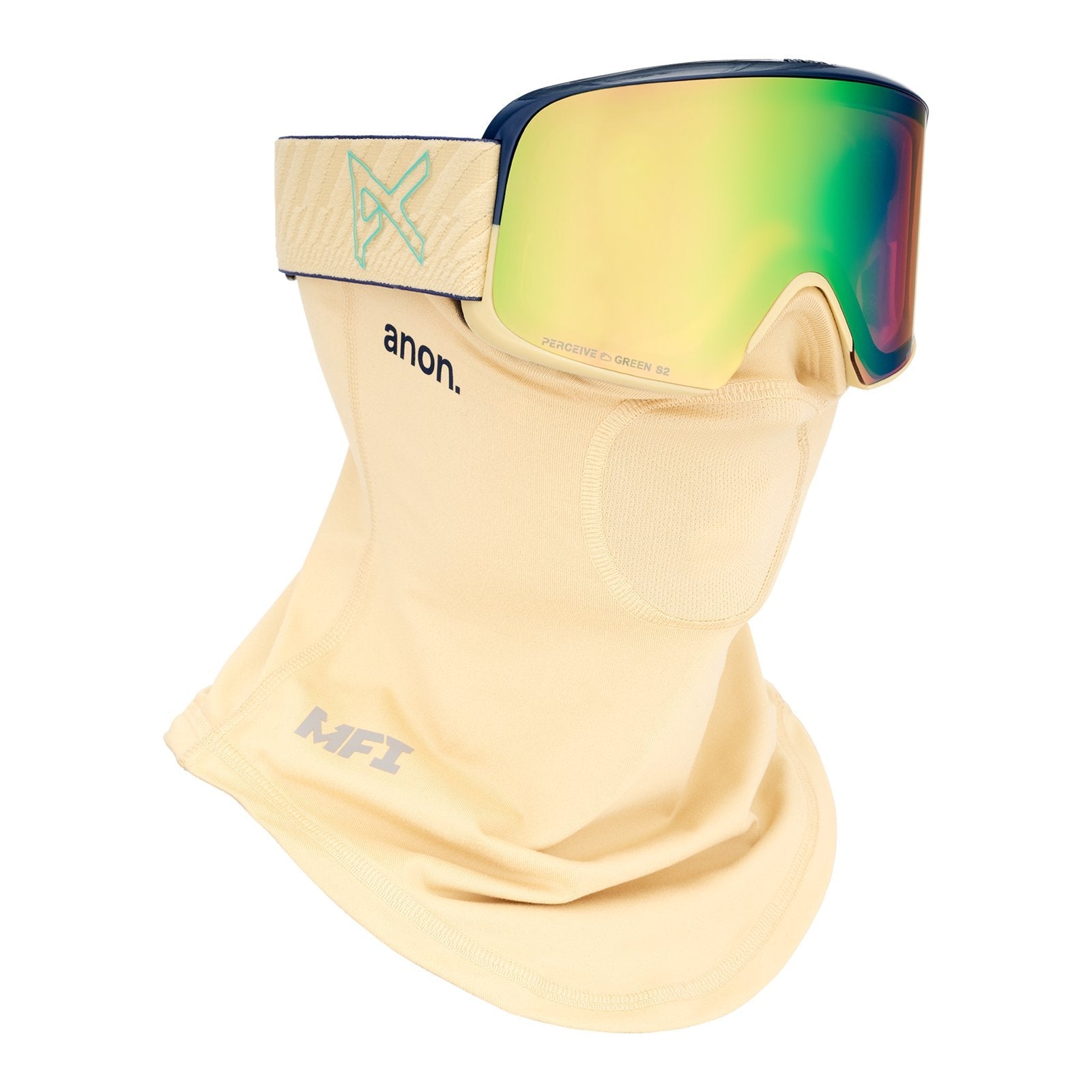 M6 Goggles + Bonus Lens + Mfi Face Mask Beechwood - Perceive Variable Green Lens (22% / S2) w/ Perceive Cloudy Pink Lens (53% / S1) - Image 5