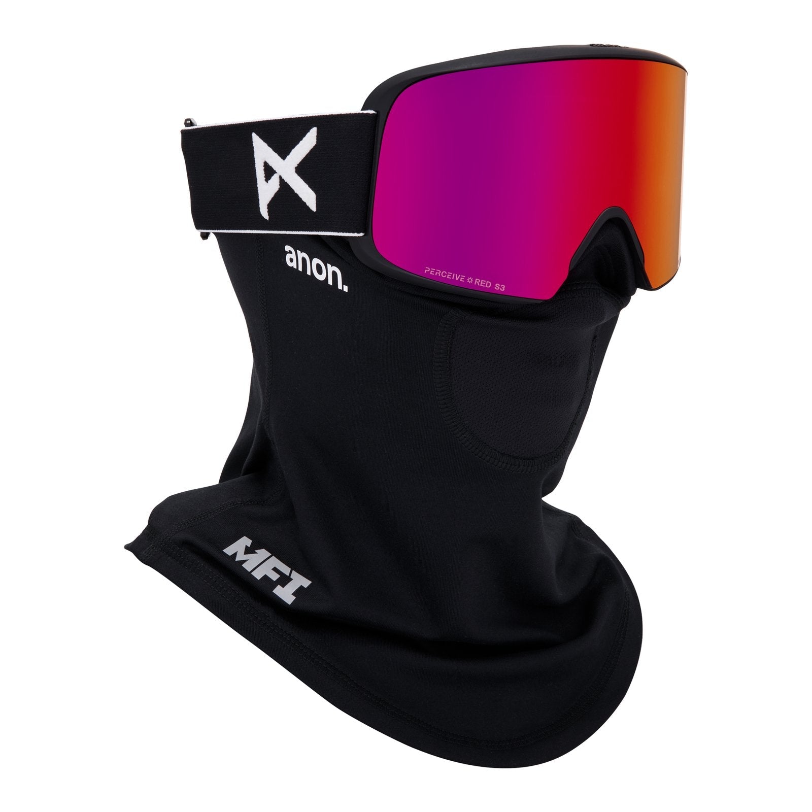 M6 Goggles + Bonus Lens + Mfi Face Mask Black - Perceive Sunny Red Lens (14% / S3) w/ Perceive Cloudy Burst Lens (59% / S1) - Image 5