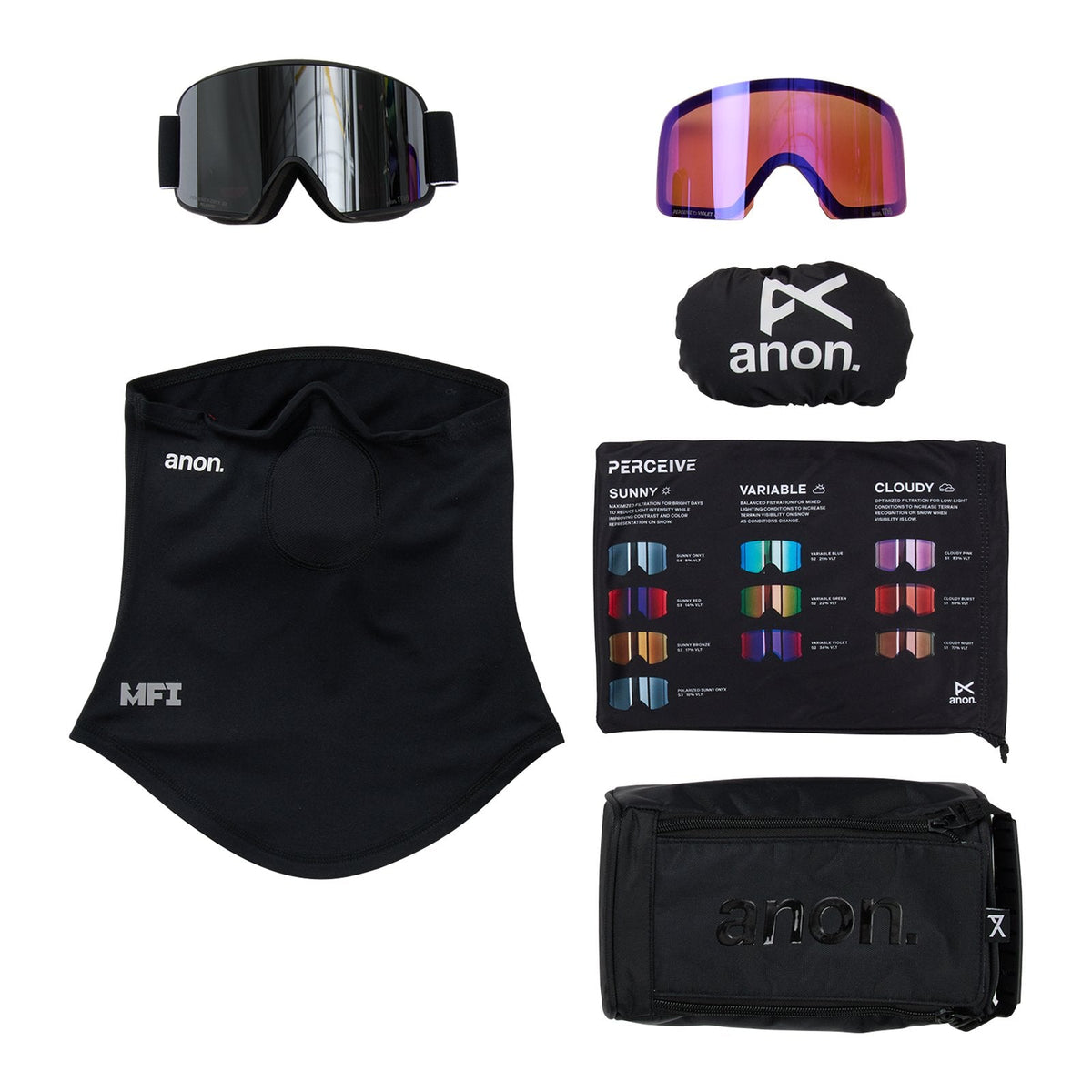 M6 Goggles + Polarised Perceive Lens + Mfi Face Mask Black - Perceive Sunny Polarised Onyx Lens (10% / S3) w/ Perceive Variable Violet Lens (34% / S2) - Image 6