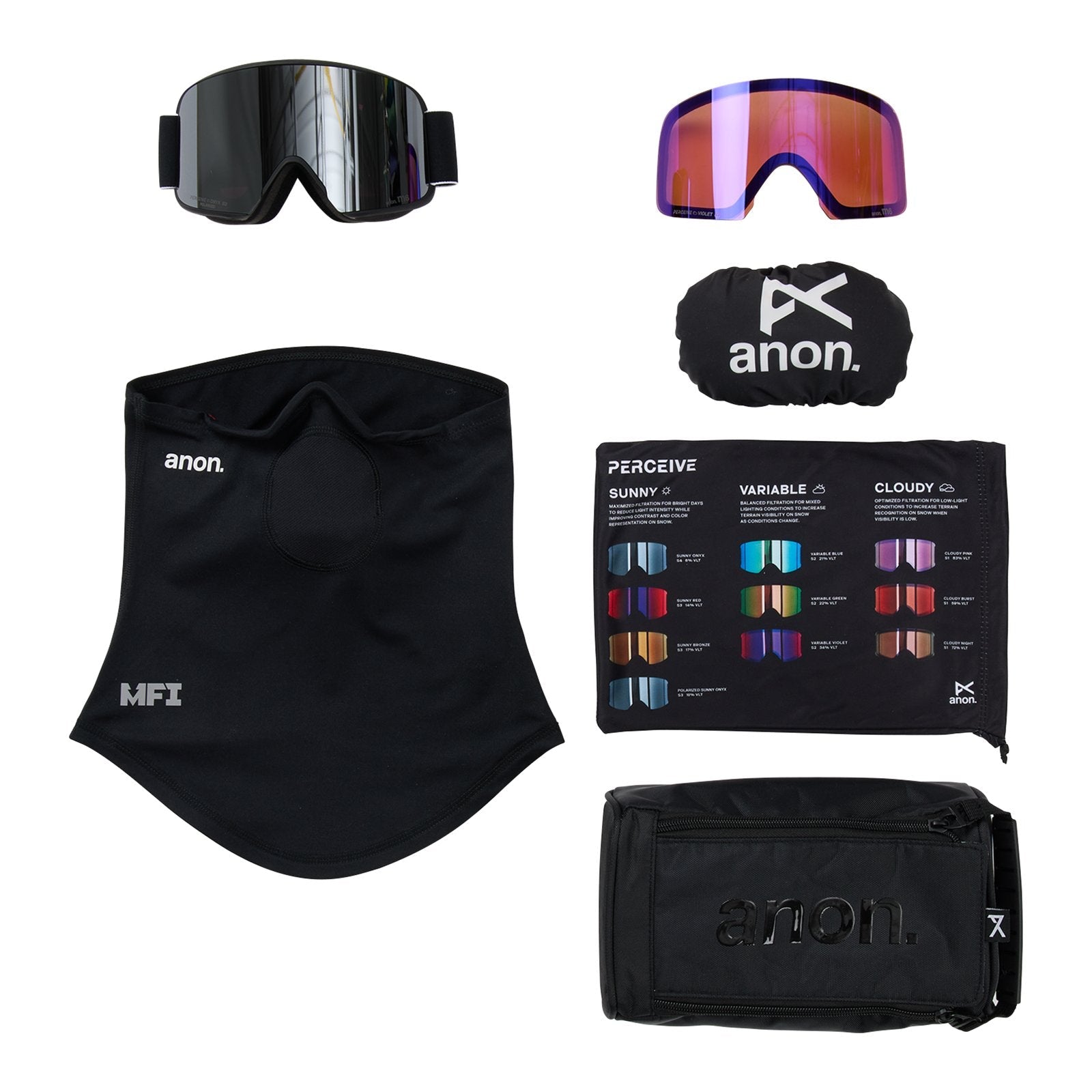 M6 Goggles + Polarised Perceive Lens + Mfi Face Mask Black - Perceive Sunny Polarised Onyx Lens (10% / S3) w/ Perceive Variable Violet Lens (34% / S2) - Image 6