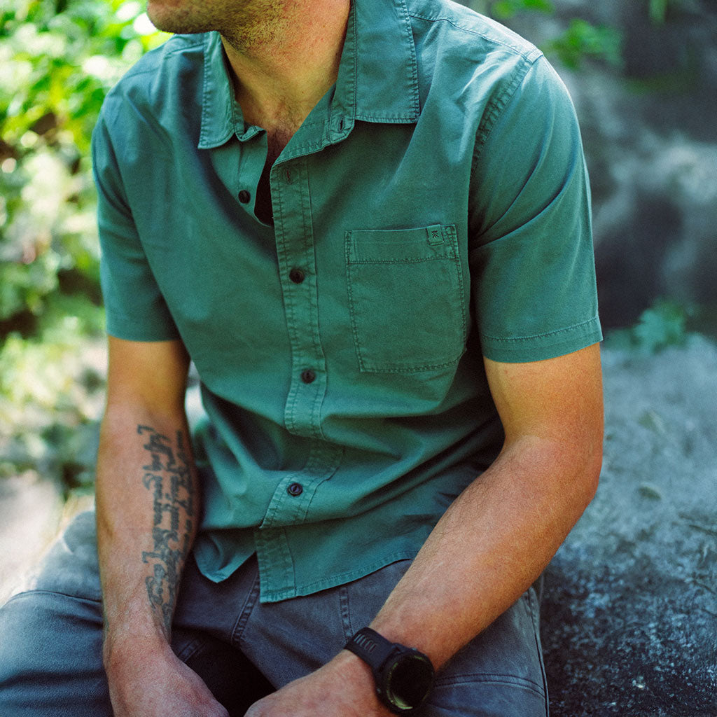 Made To Fade Short Sleeve Button Up Shirt