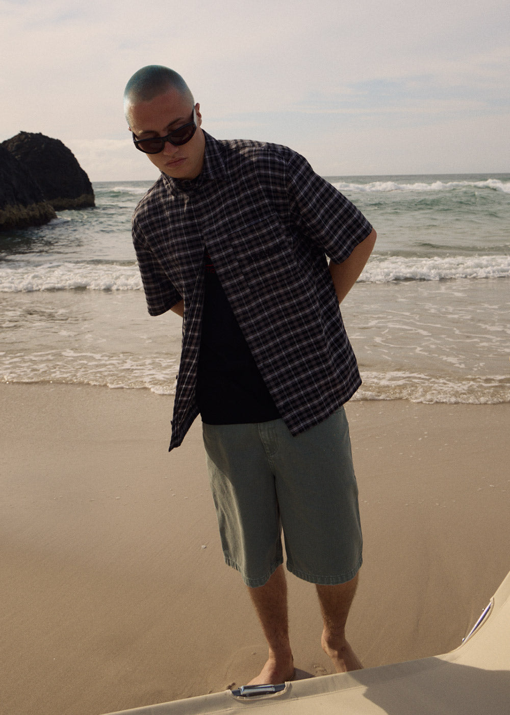 Mens Darkness Shirt Black Check - Image 2