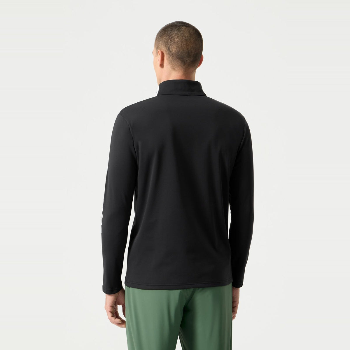 Mens Colour Block T-Neck Skivvy Black / White - Image 2