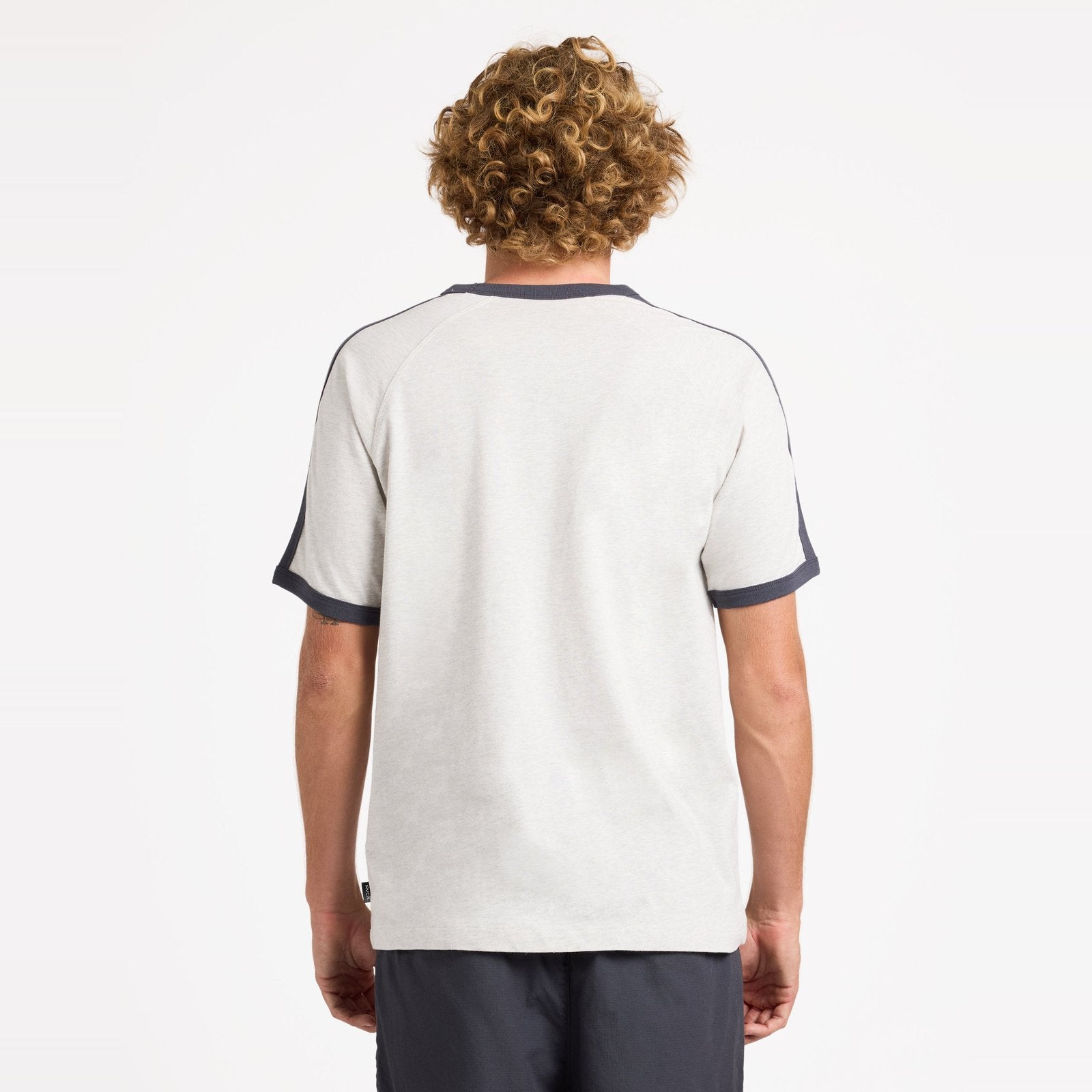 Mens Melt Down Ringer T-Shirt Ash Heather - Image 2