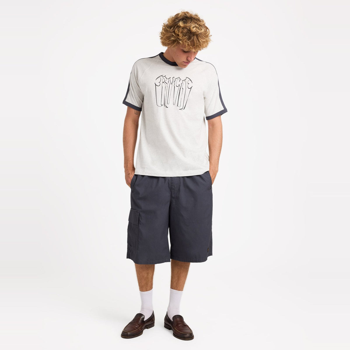 Mens Melt Down Ringer T-Shirt Ash Heather - Image 5
