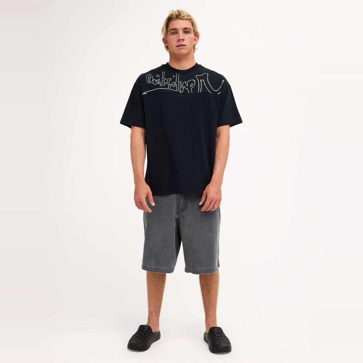 Mens Top Line T-Shirt Black - Image 5