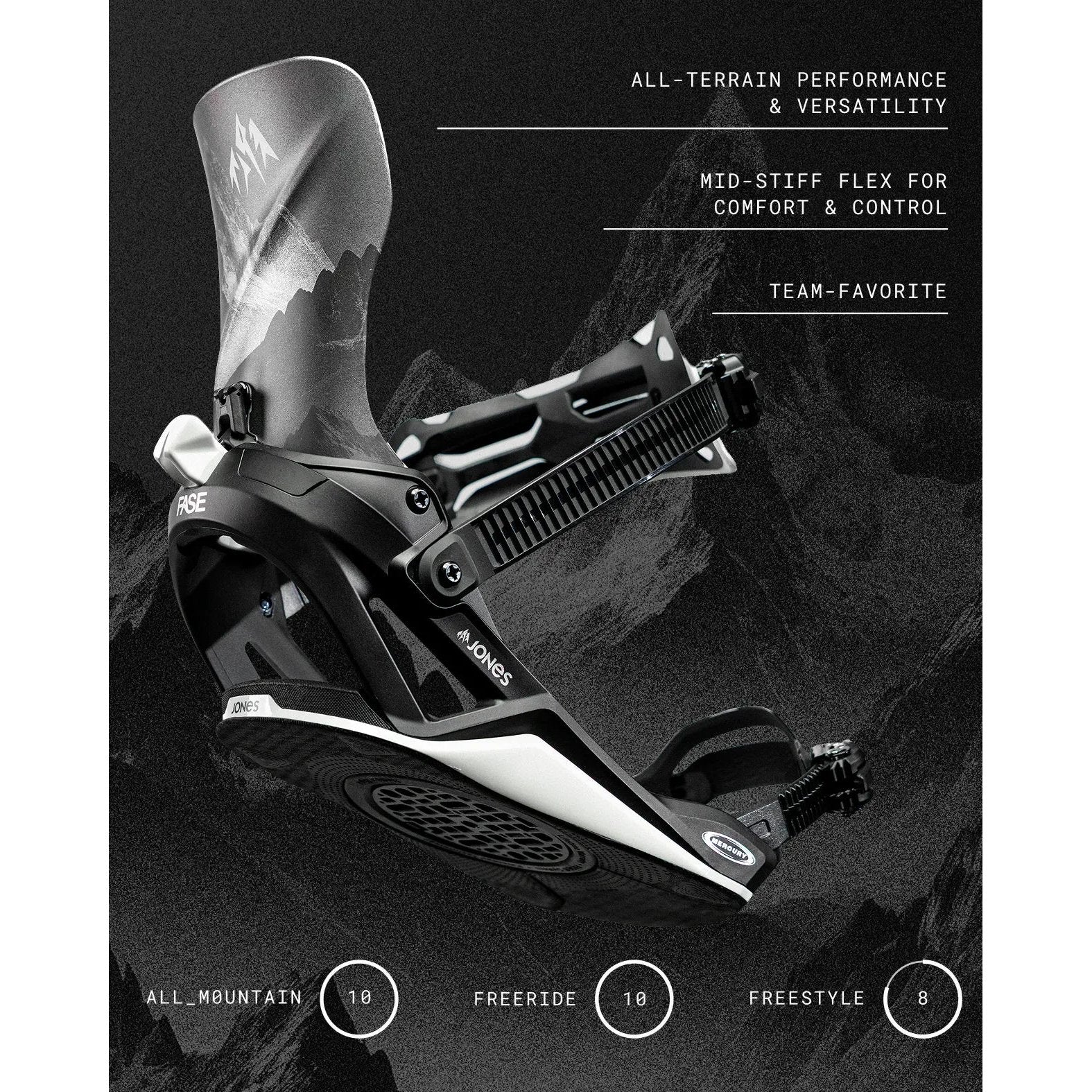 Mercury FASE Snowboard Binding Borealis Black / Pink - Image 6