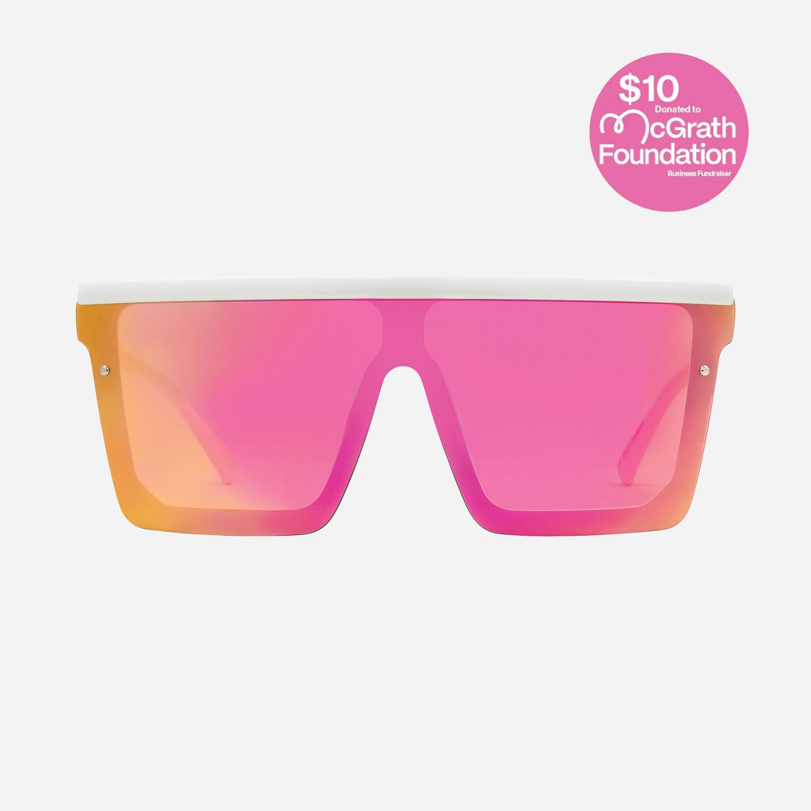 Muse Gloss White Frame Hot Pink Orange Lens w Pink - Image 2