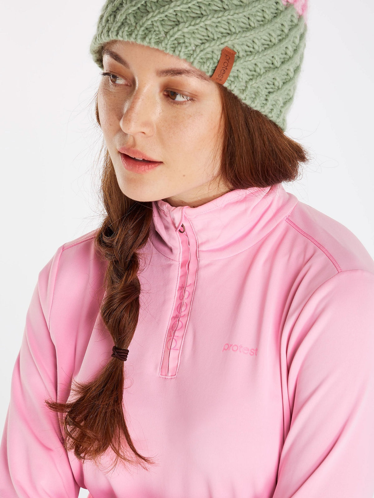 Protest Fabriz 1/4 Zip Top Skivvy Romantic
