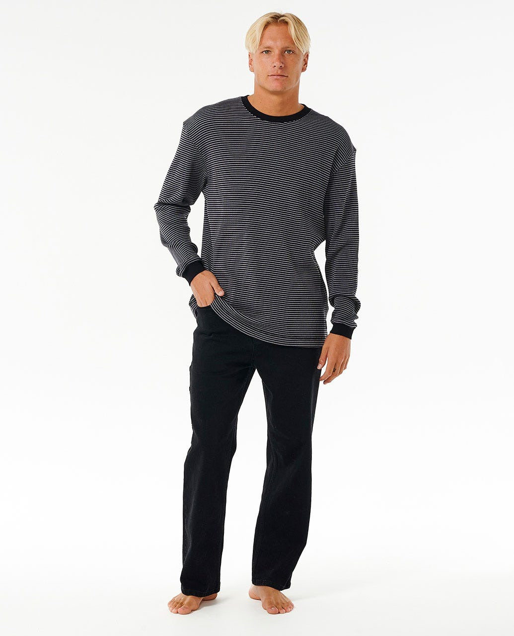 Rip Curl Quality Surf Products Long Sleeve Tee Black Grey