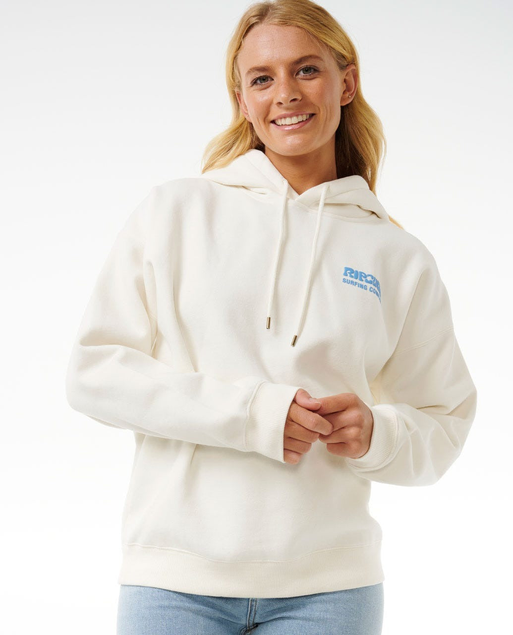 Rip Curl Surf Puff Heritage Hood Bone Bright Blue