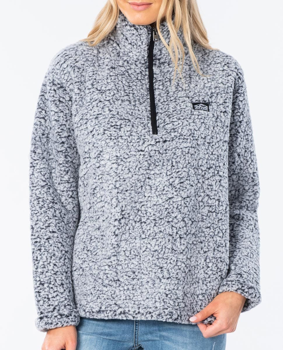 Rip Curl Dark n Stormy 1/4 Zip Crew Jumper Light Grey