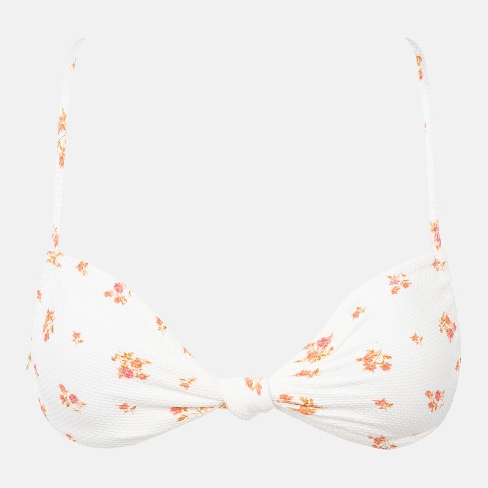 Rosie Floral Knotted Bandeau Top White - Image 1