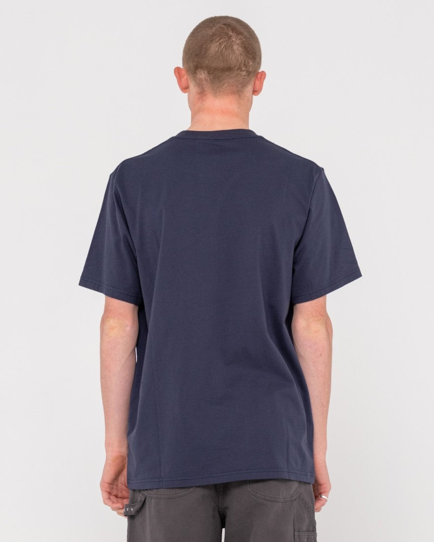 Rusty Slowmo Short Sleeve Tee Navy Gold