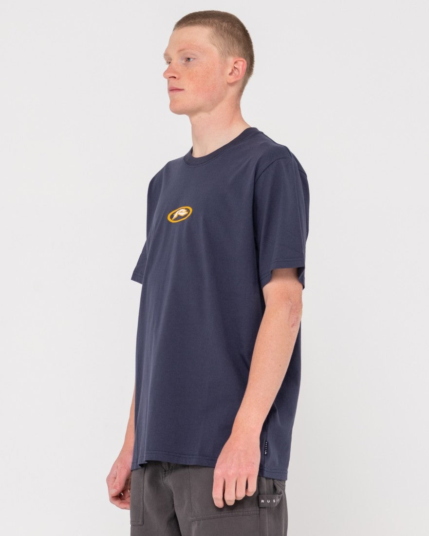 Rusty Slowmo Short Sleeve Tee Navy Gold
