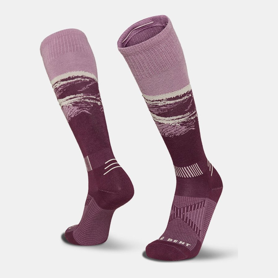 Elyse Saugstad Pro Series Zero Cushion Merino Snow Socks Violet Ash - Image 1