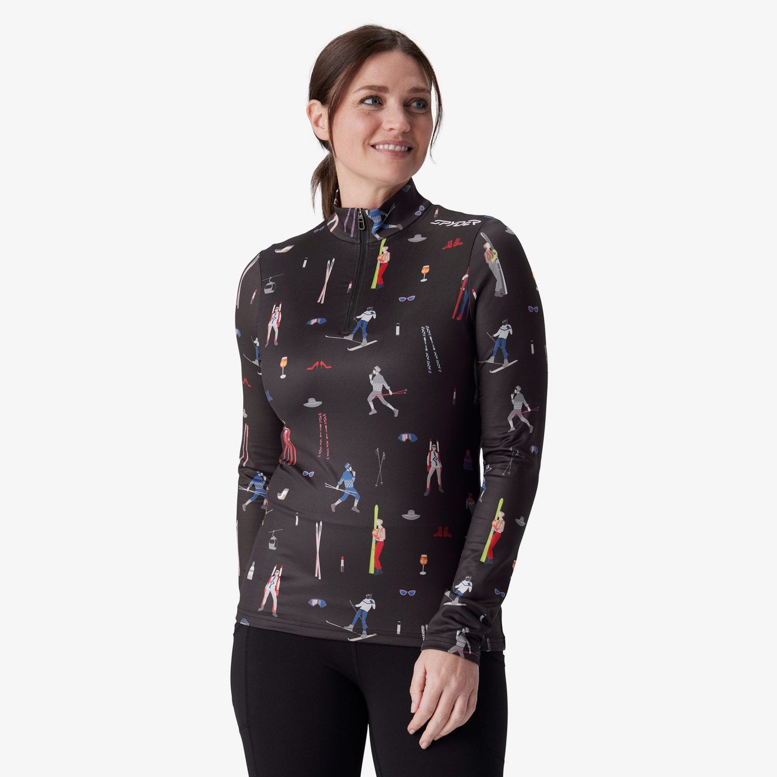 Womens Vivid Quarter Zip Black - Image 1