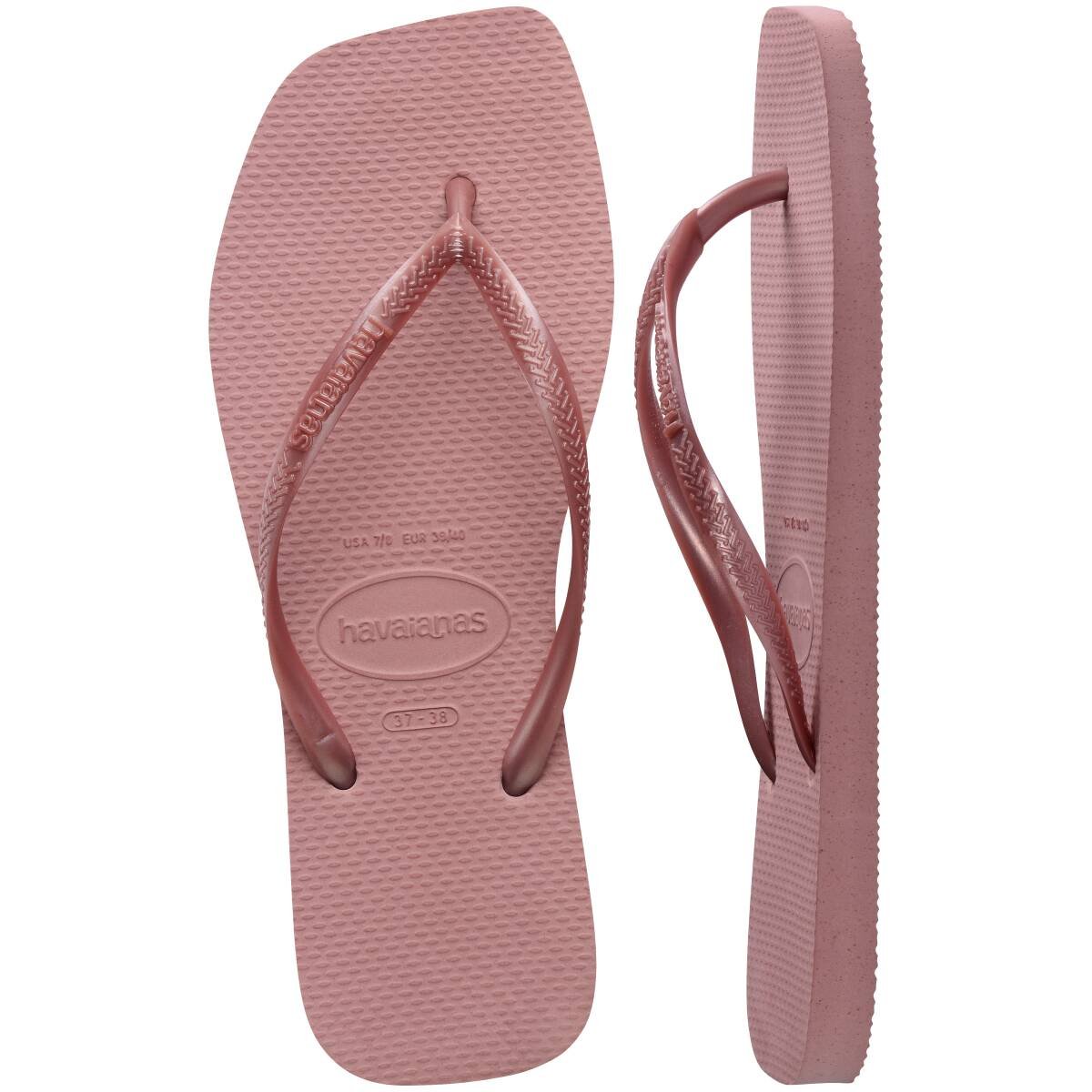 Slim Square Toe Thongs Purple Clay - Image 1