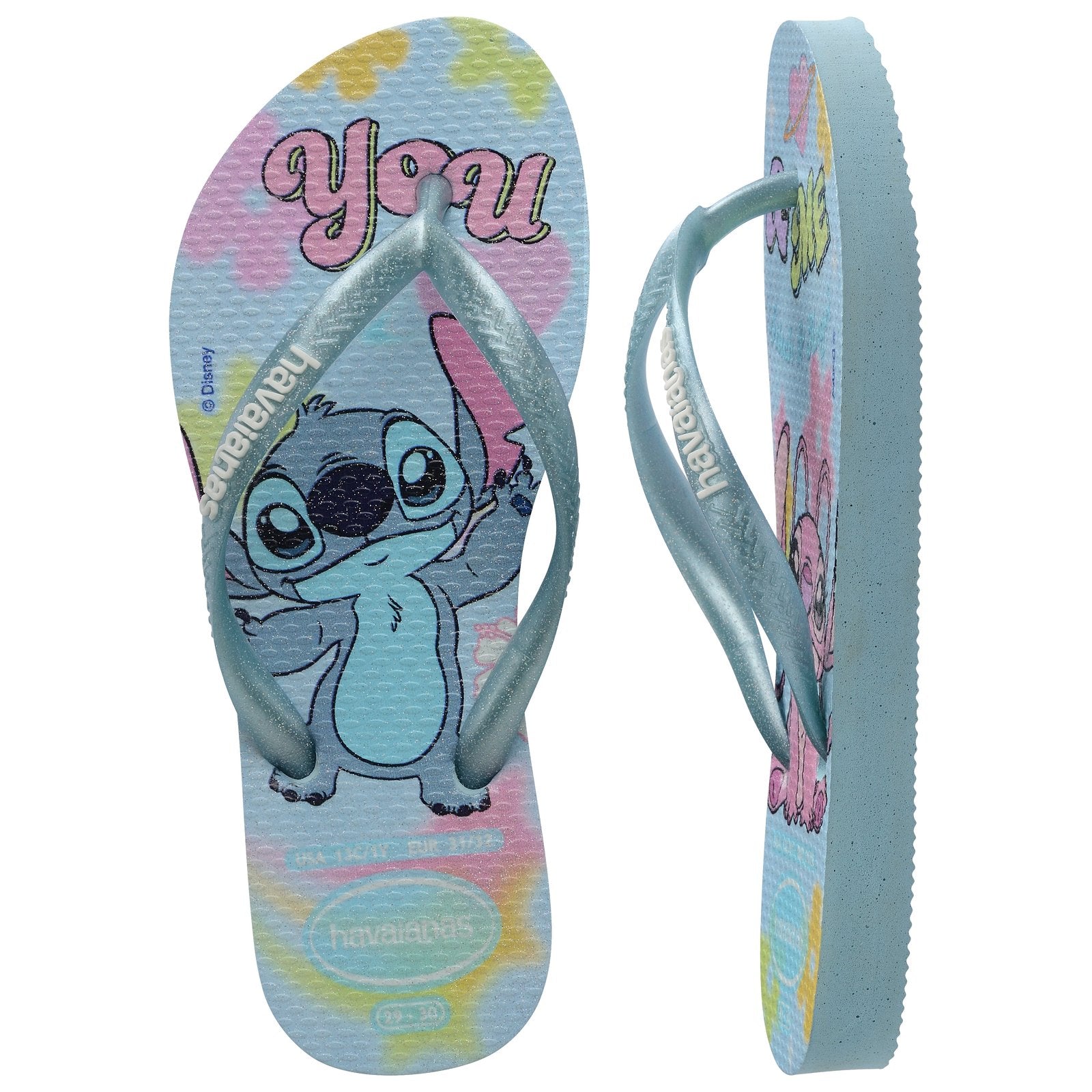 Kids Slim Disney Thongs Blue - Image 1