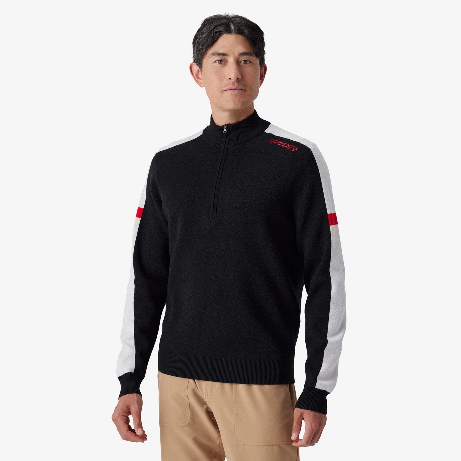 Mens Verbier Quarter Zip Sweater Black - Image 1