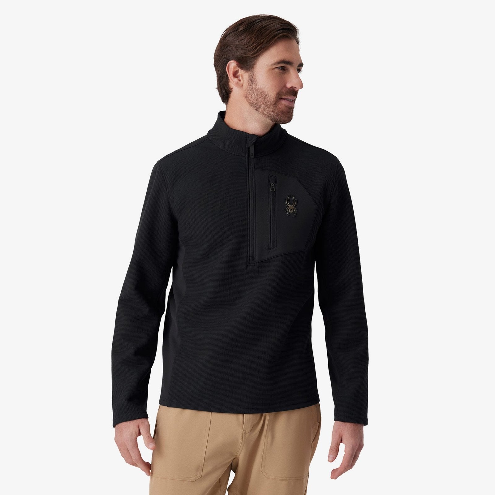 Mens Bandit Sweater Fleece Quarter Zip Black - Image 1