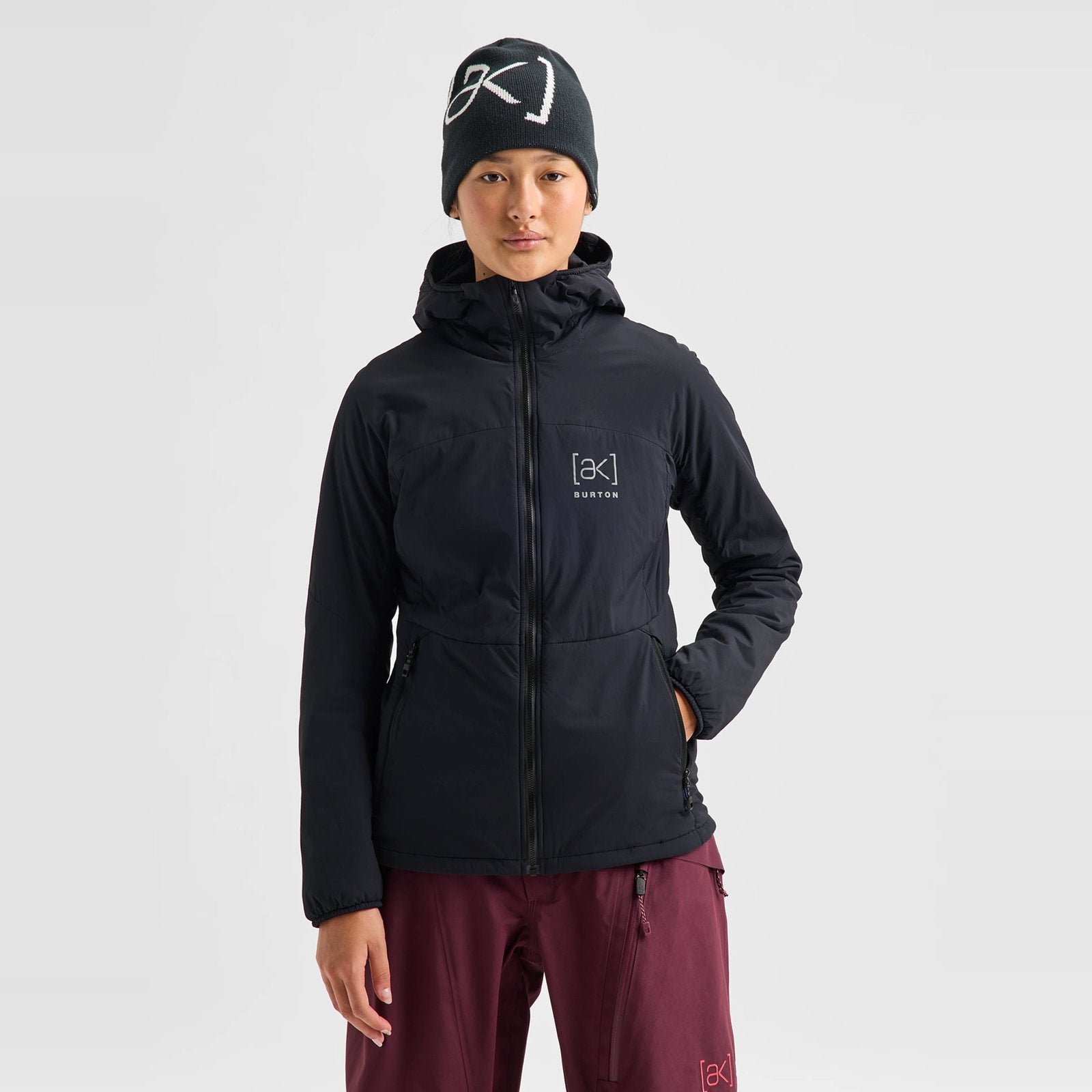 Womens [Ak] Helium Hooded Stretch Insulated Jacket True Black - Image 1