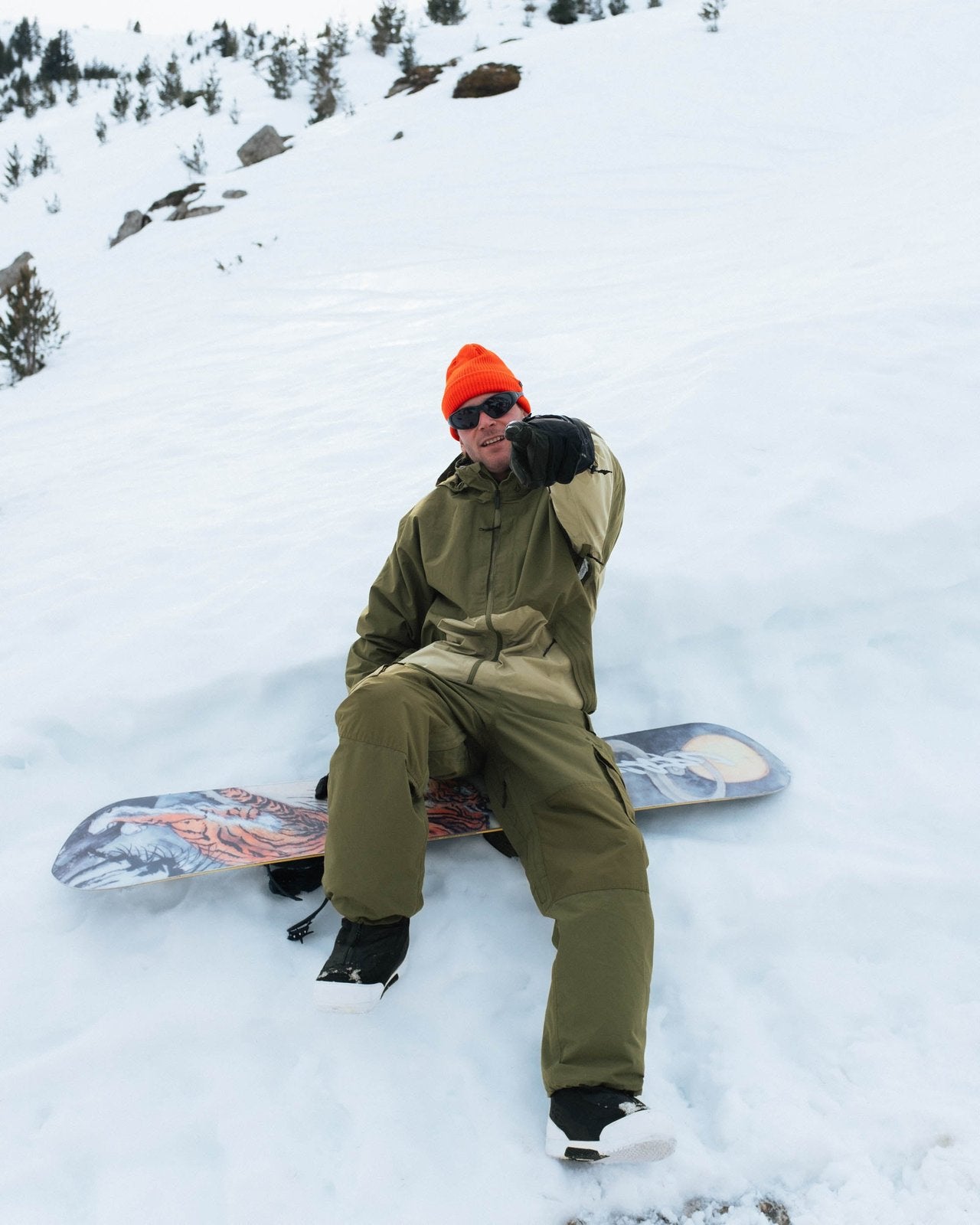 Mens Longo Gore-Tex Pant Dark Olive - Image 10