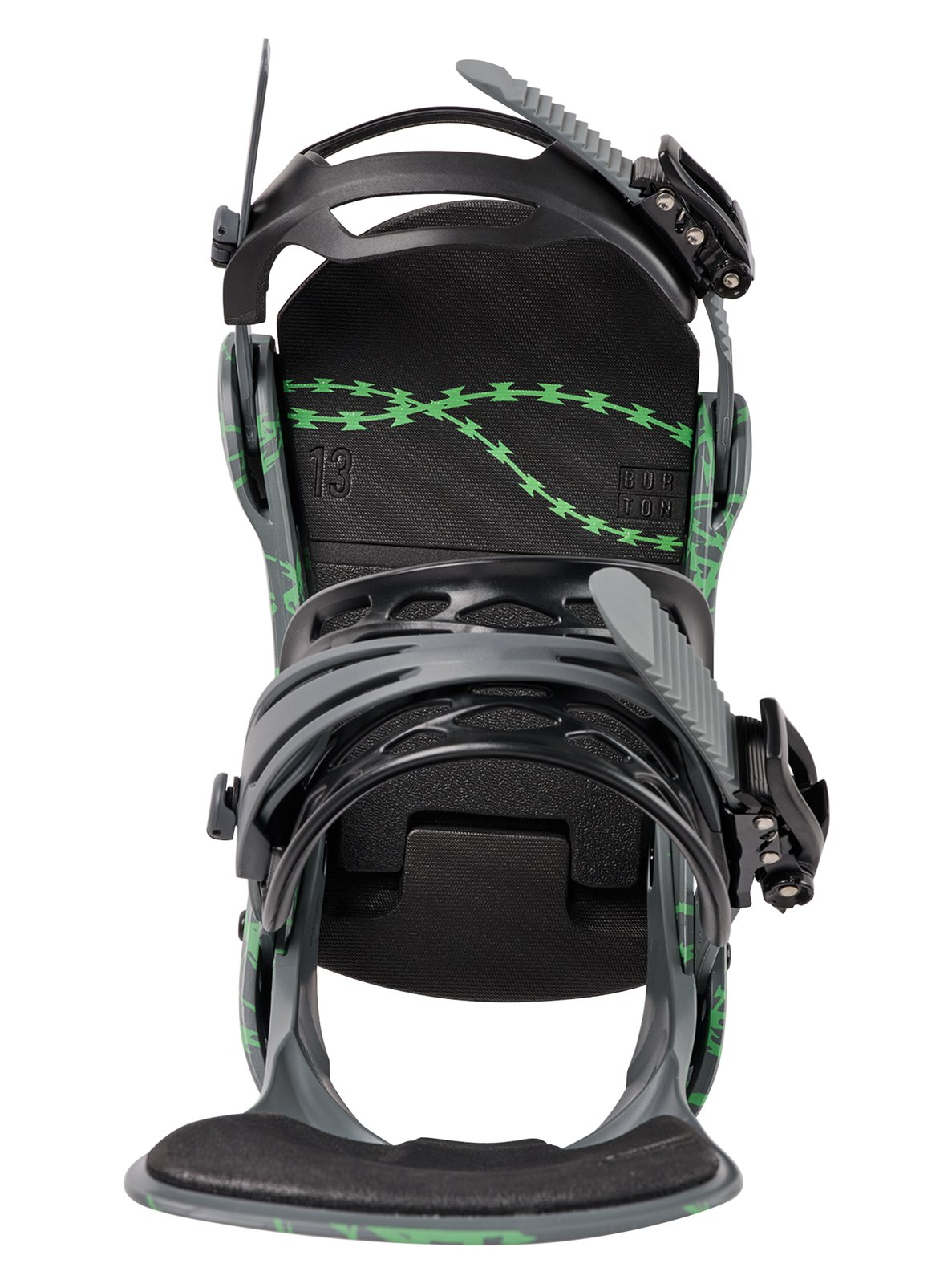 Mens Cartel Re:Flex Snowboard Bindings Gray / Green Voltage - Image 10