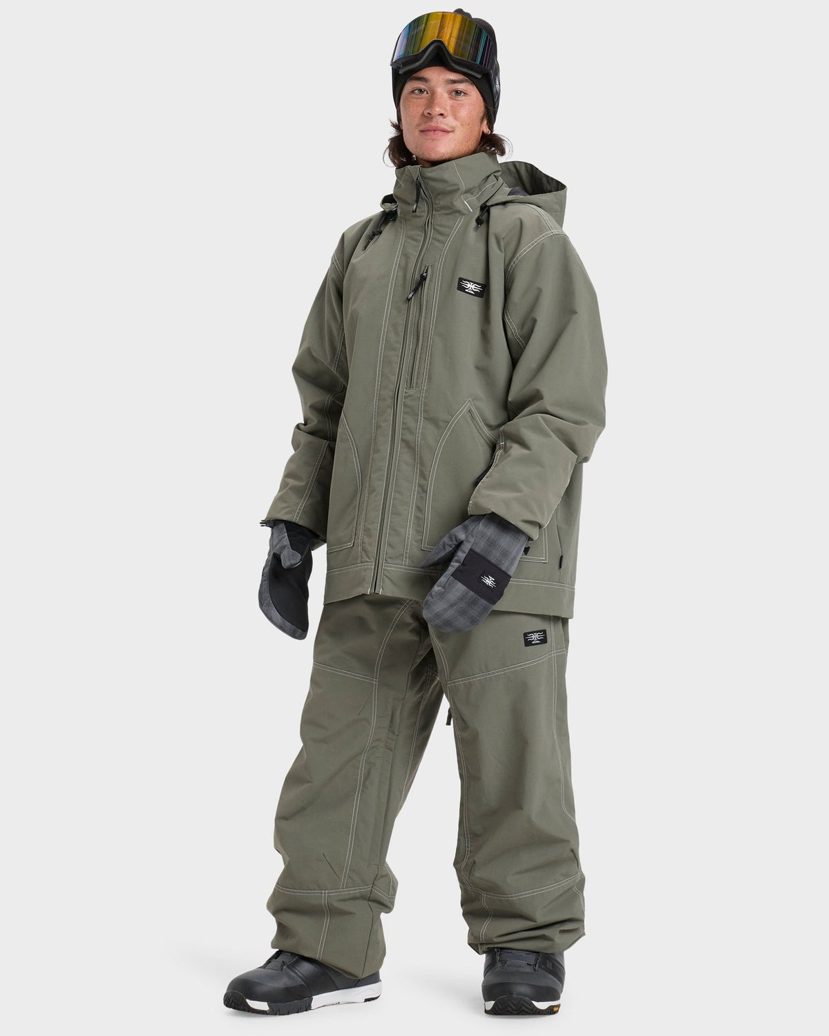 Mens Live Wire Snow Jacket Dusty Olive - Image 11