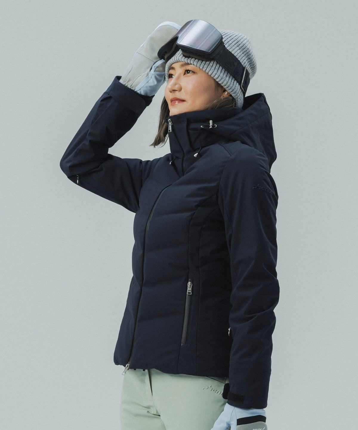 Womens Seamless Down Jacket Dark Navy - Image 11