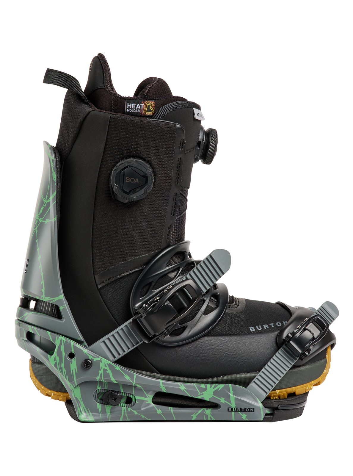 Mens Cartel Re:Flex Snowboard Bindings Gray / Green Voltage - Image 11