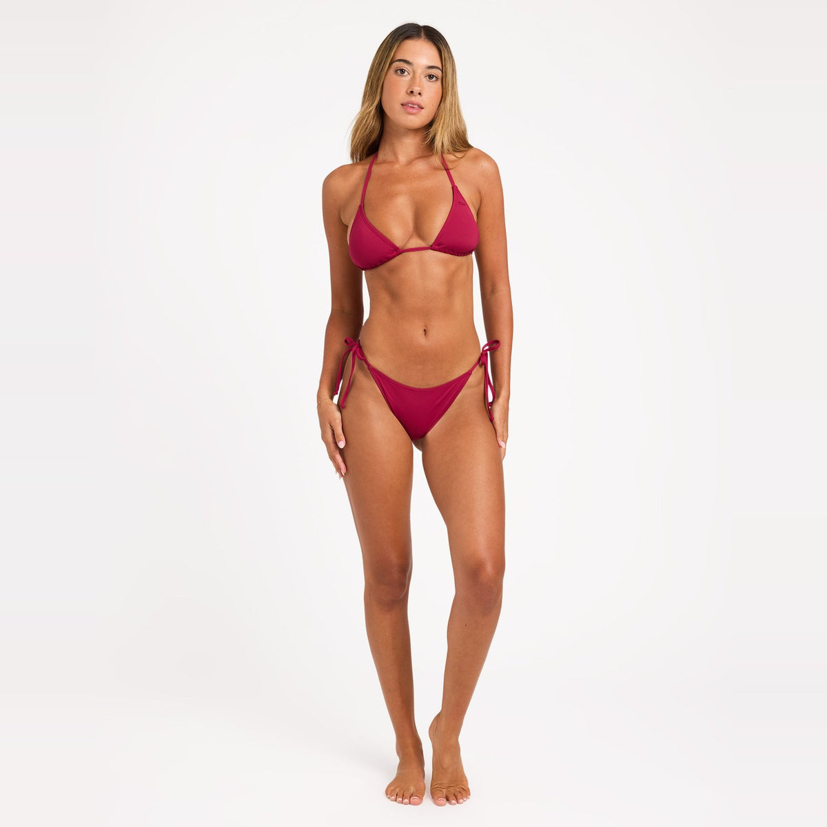 Womens Beach Classics Tiki Tri Bikini Top Beet Red - Image 12