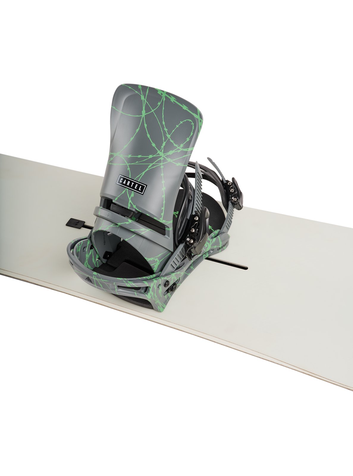 Mens Cartel Re:Flex Snowboard Bindings Gray / Green Voltage - Image 12