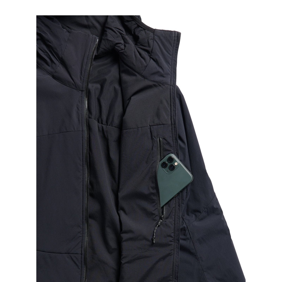 Womens [Ak] Helium Hooded Stretch Insulated Jacket True Black - Image 3