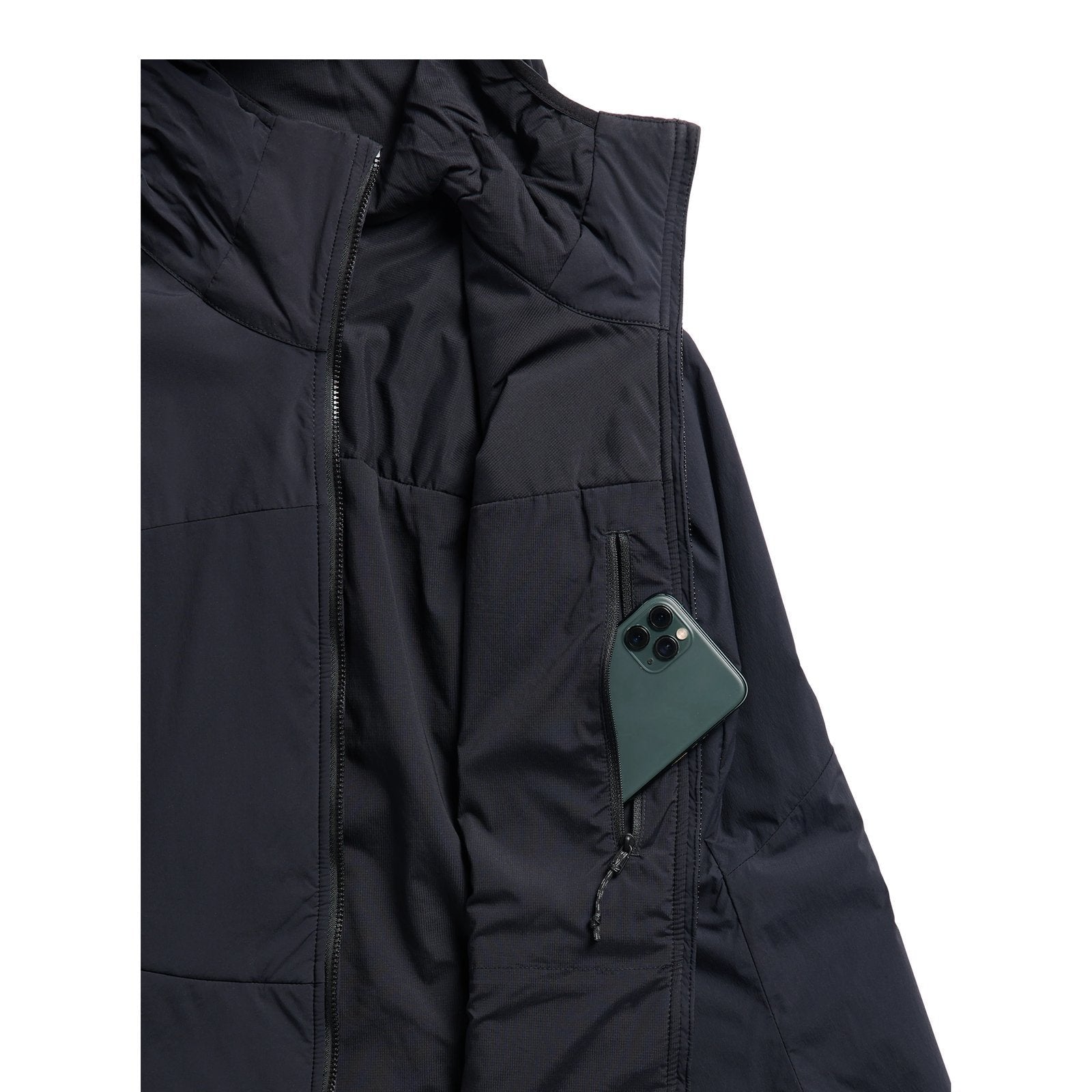 Womens [Ak] Helium Hooded Stretch Insulated Jacket True Black - Image 3