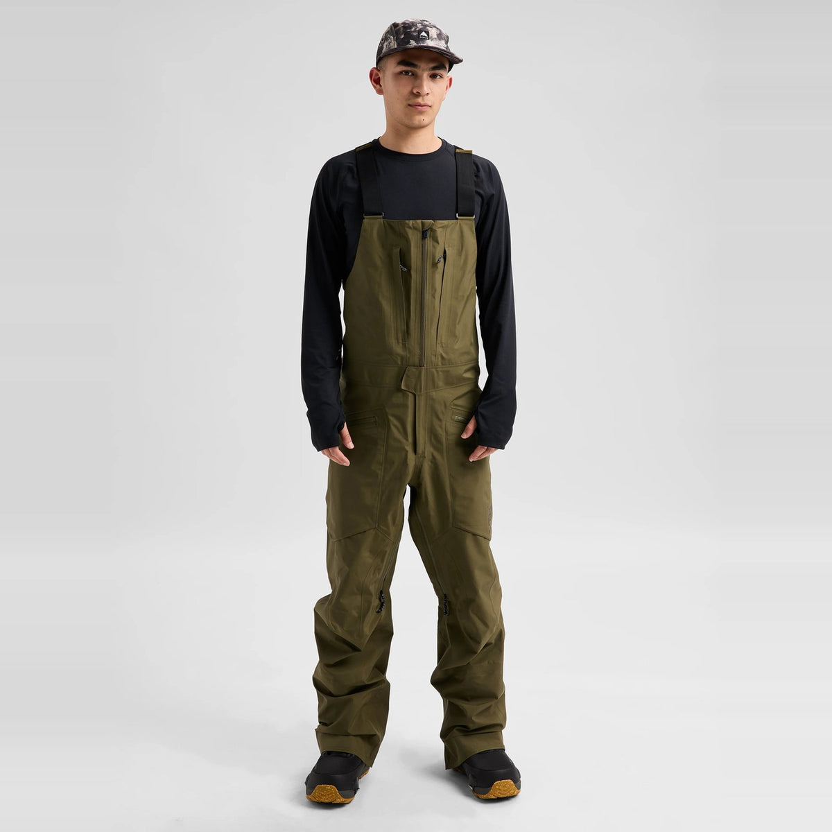 Mens [Ak] Freebird Gore‑Tex 3L Stretch Bib Pants Dried Moss - Image 12