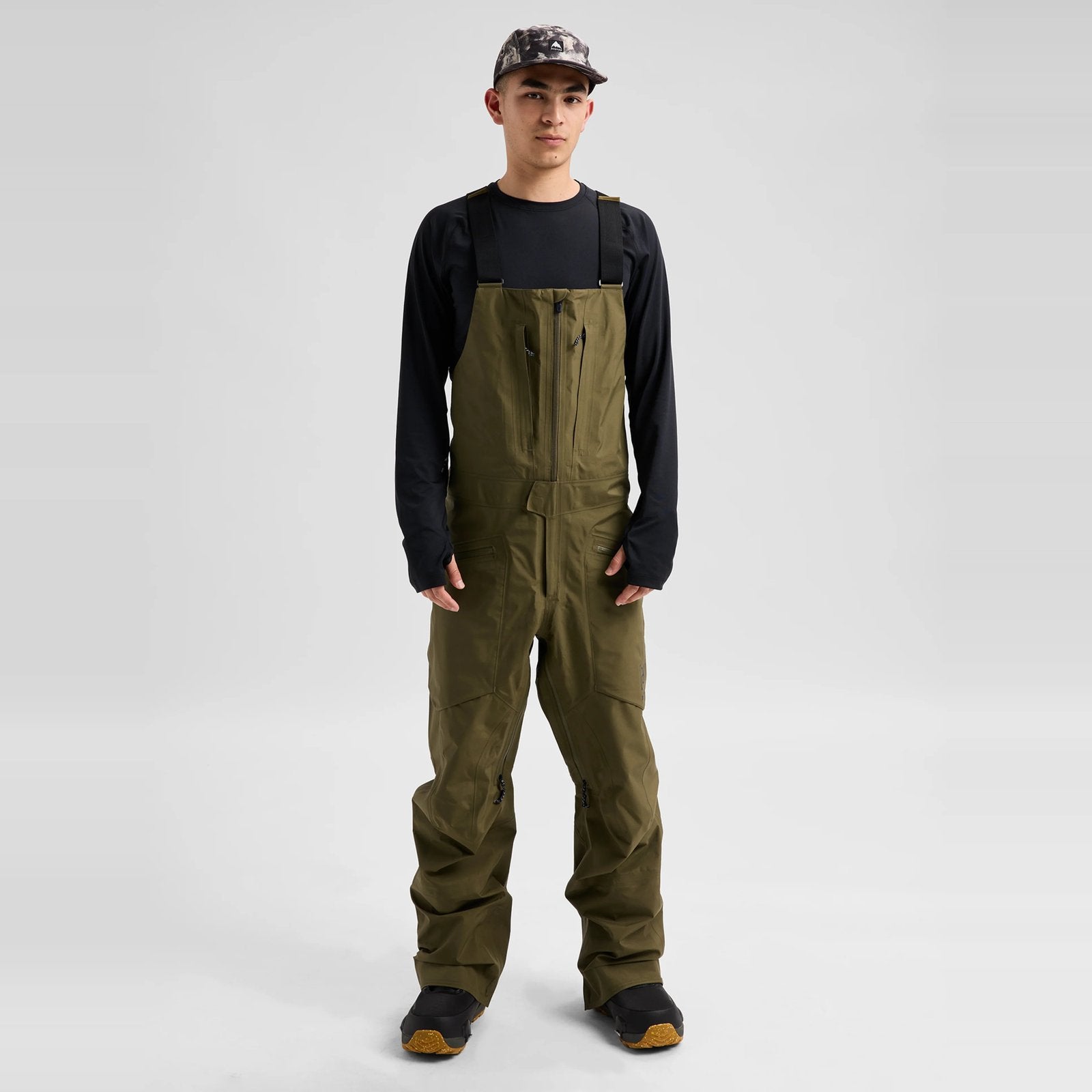 Mens [Ak] Freebird Gore‑Tex 3L Stretch Bib Pants Dried Moss - Image 12